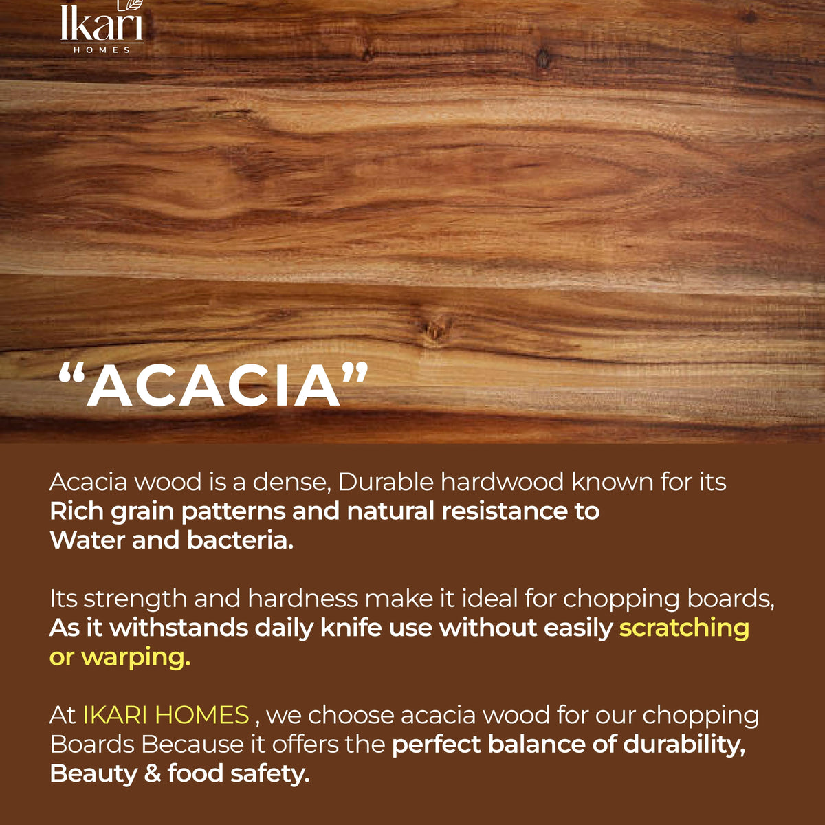 Chop Force Heavy Chopping Board - Washable with Acacia Wood