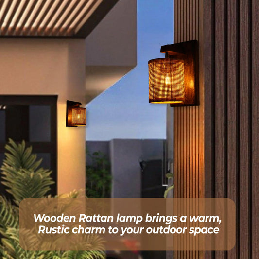 Vintage Raffia Wall Lamp – Minimalist Design, Natural Warmth