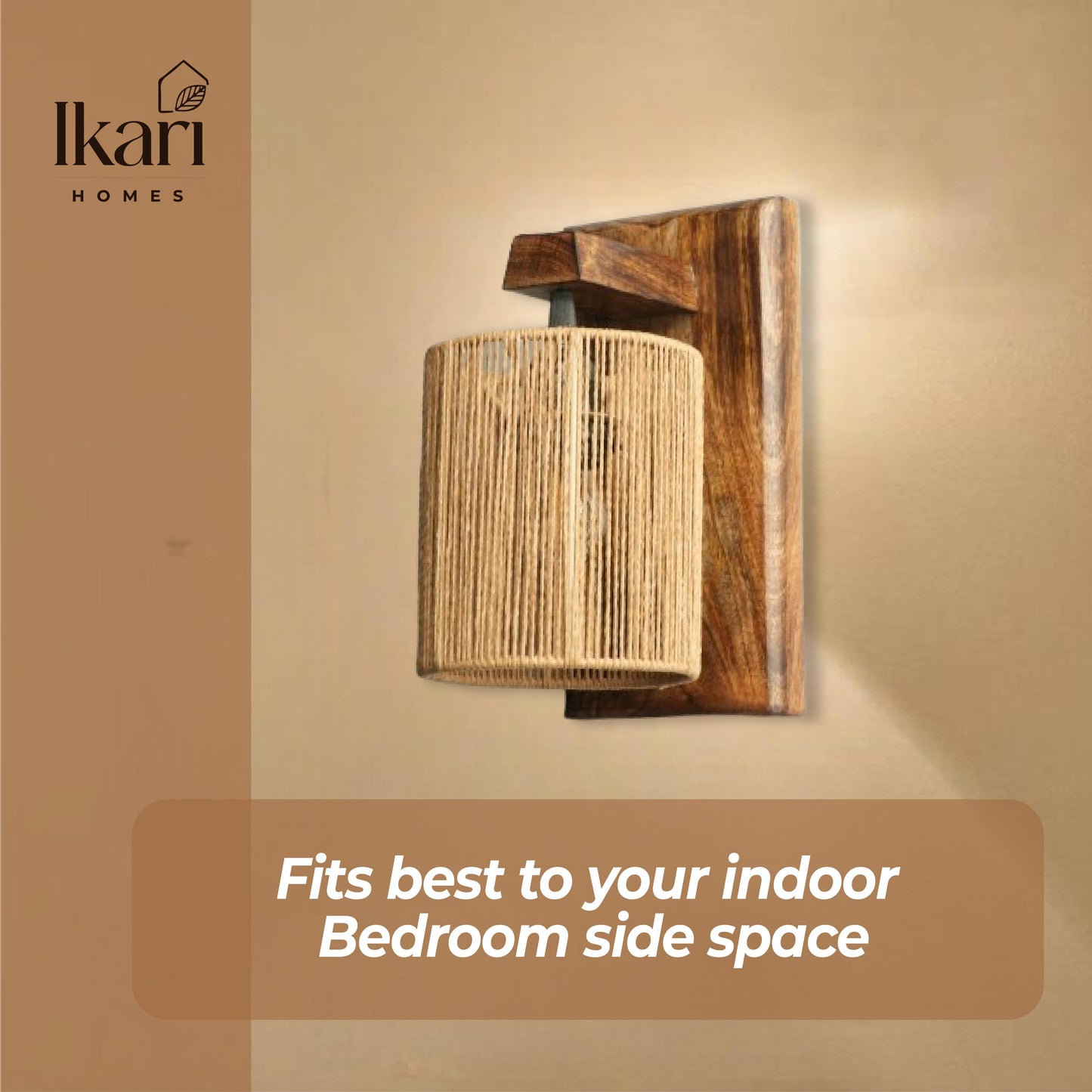 Rustic Wooden Wall Lamp – Rustic Charm, Versatile Glow