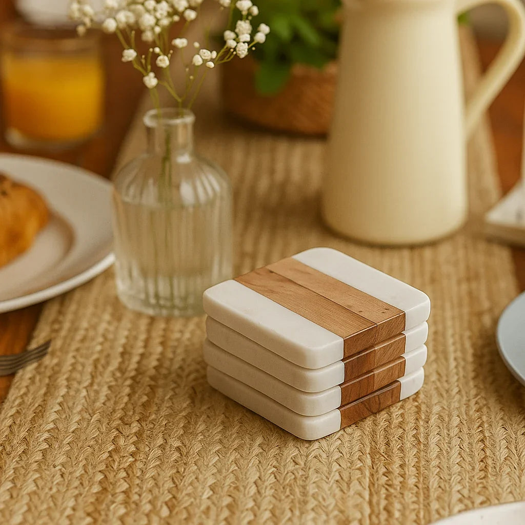 Square Boho Blend Coasters Set of 4