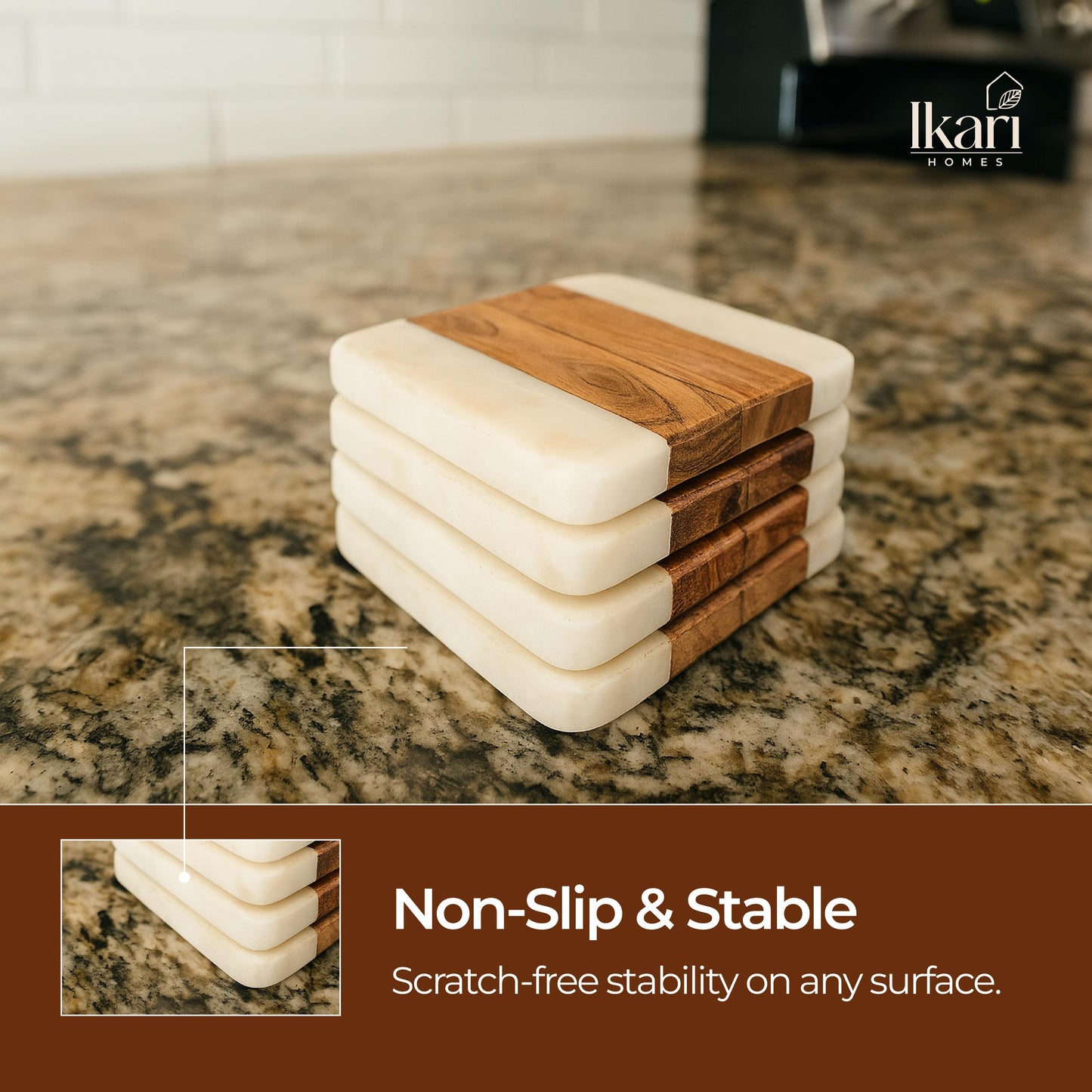 Square Boho Blend Coasters Set of 4