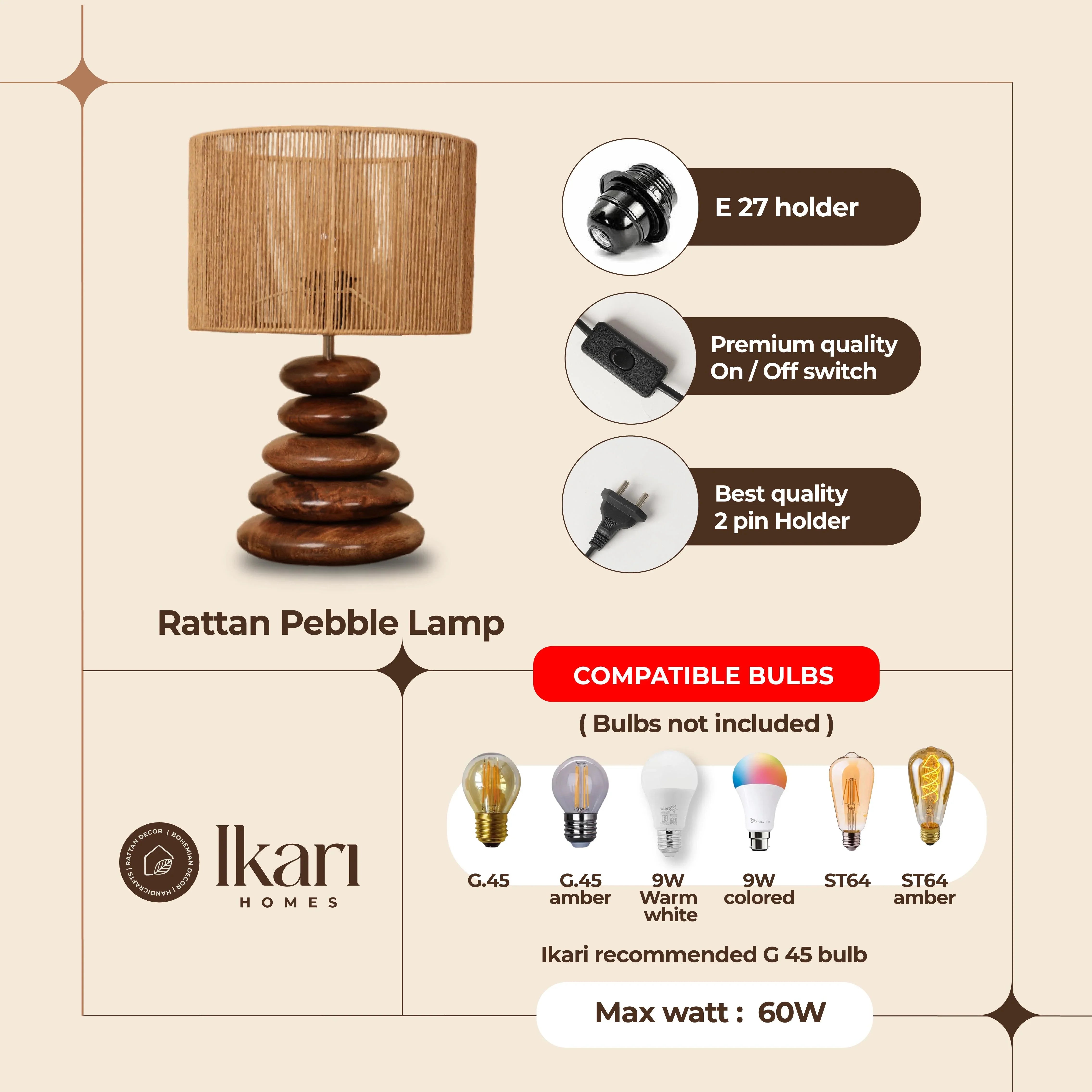 Mist Glow – Raffia Pebble Lamp
