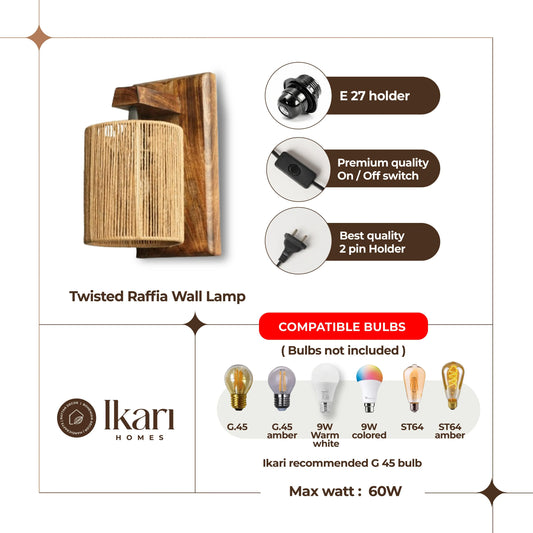 Rustic Wooden Wall Lamp – Rustic Charm, Versatile Glow