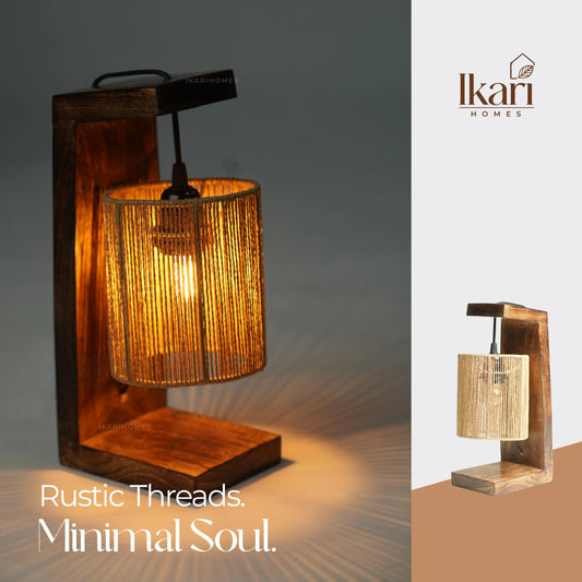 Rustic Raffia Table Lamp – Earthy Texture, Serene Glow