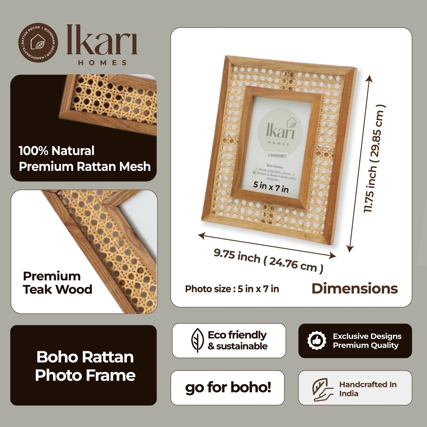 Rattan Photo Frame - Timeless Display