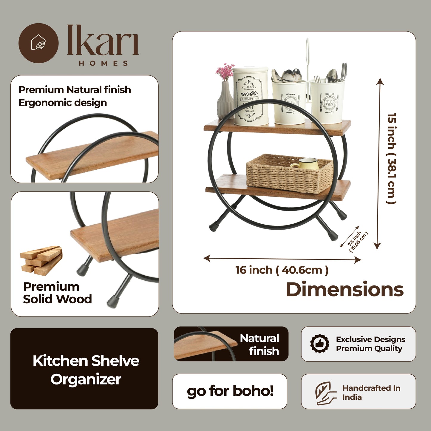 Premium 2 Tier Kitchen Organizer Stand - Ikari Homes -