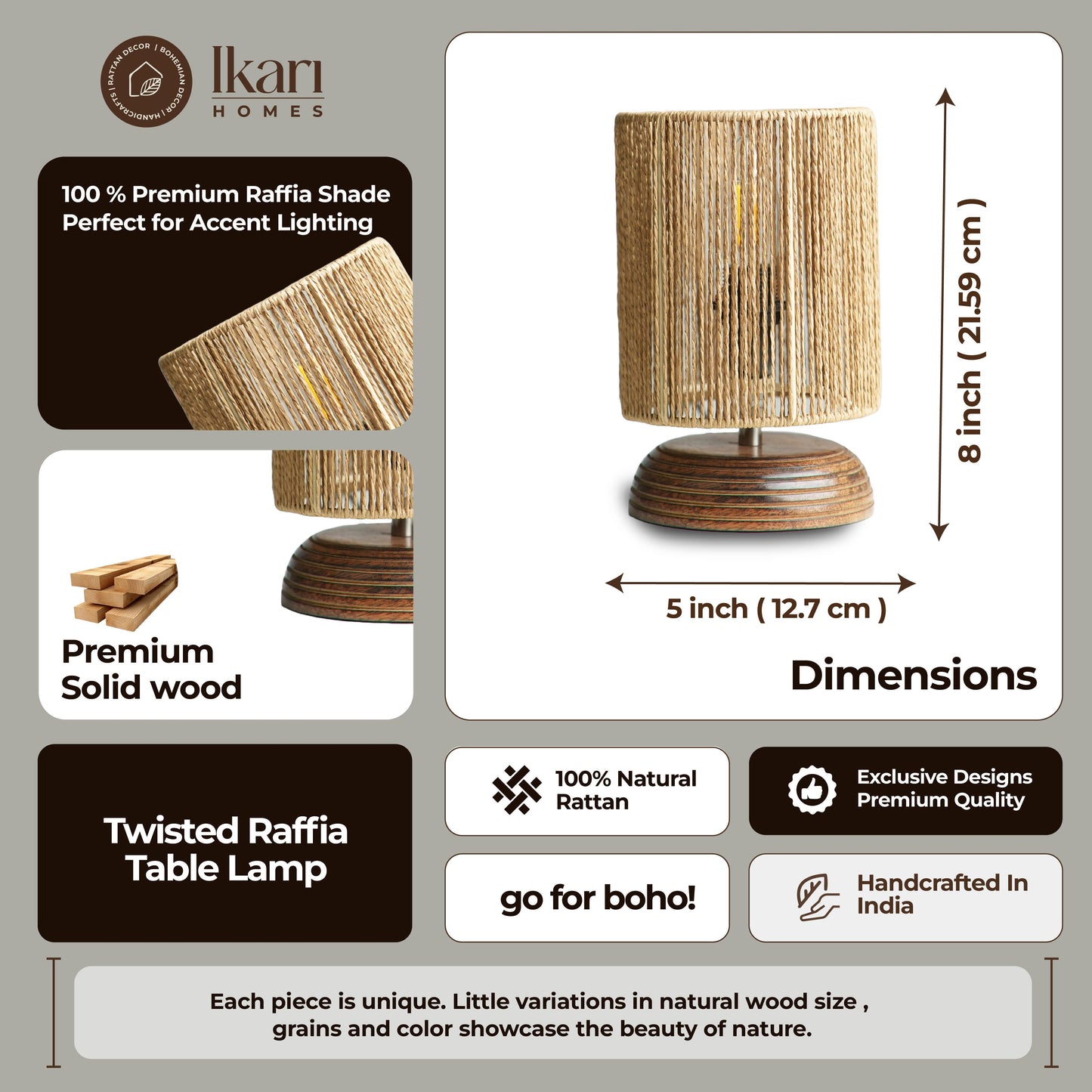 Twisted Raffia Loom Lamp