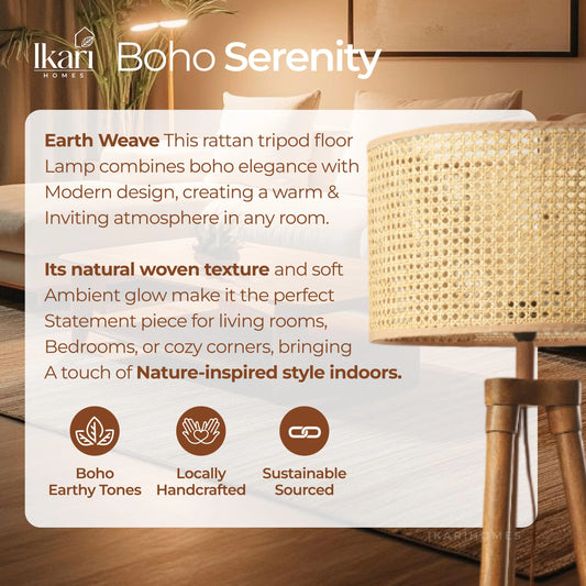Earth Weave Rattan Floor Lamp