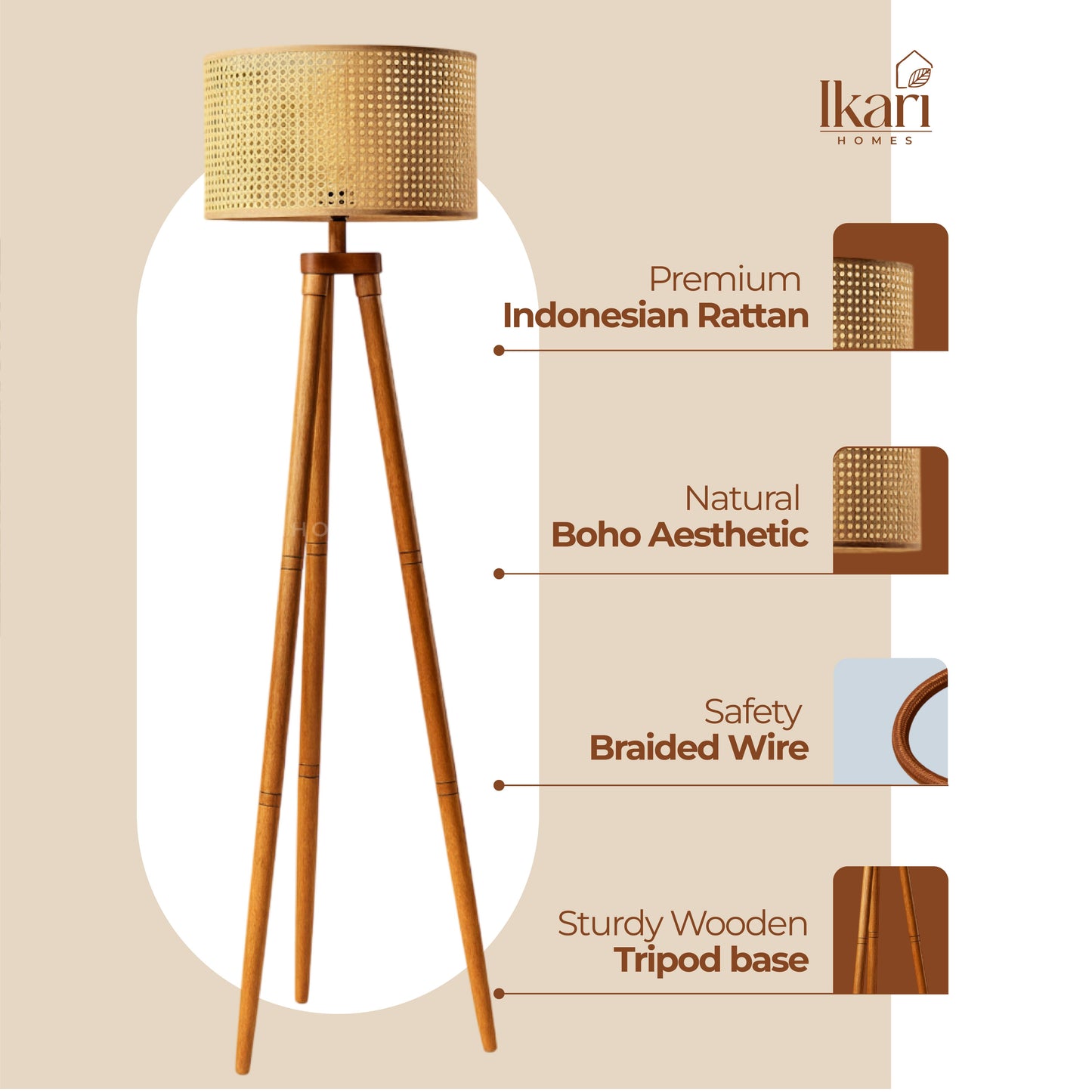 Earth Weave Rattan Floor Lamp