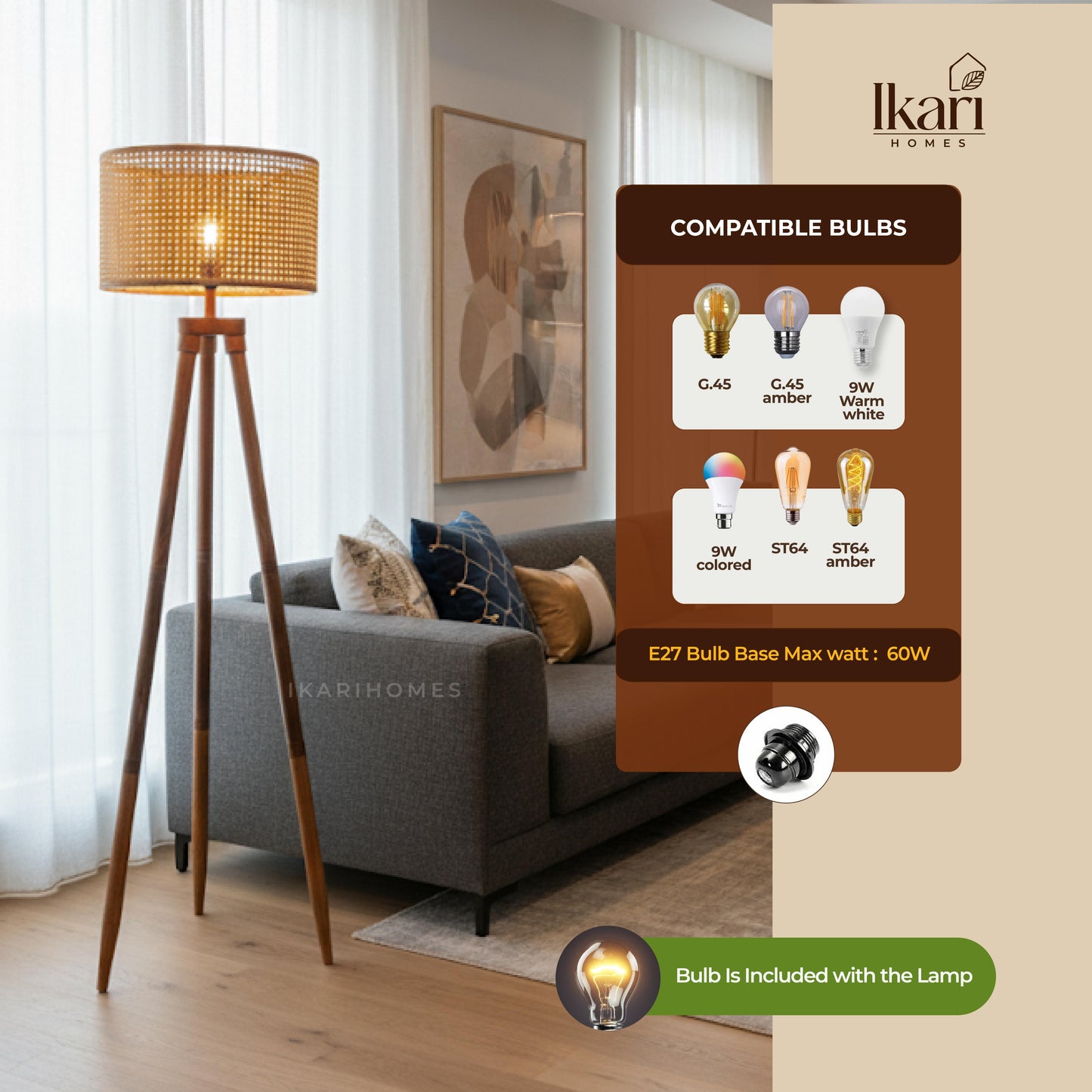 Earth Weave Rattan Floor Lamp