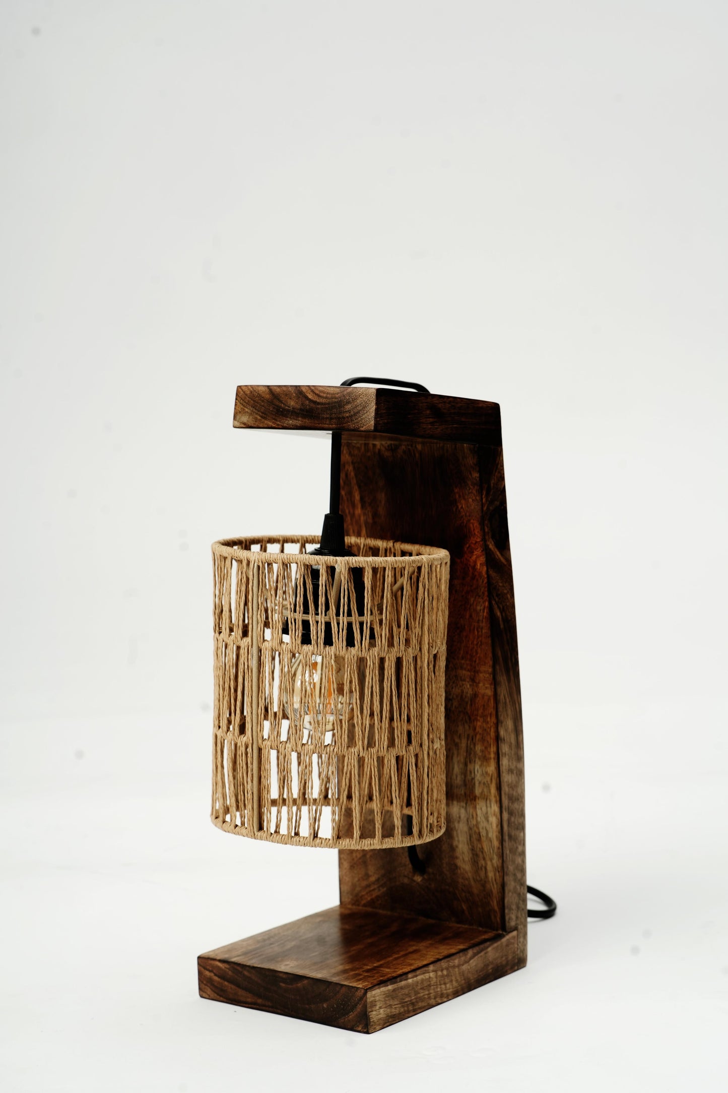 Zig Zag Rattan Table Lamp – Bold Weave, Soft Ambience