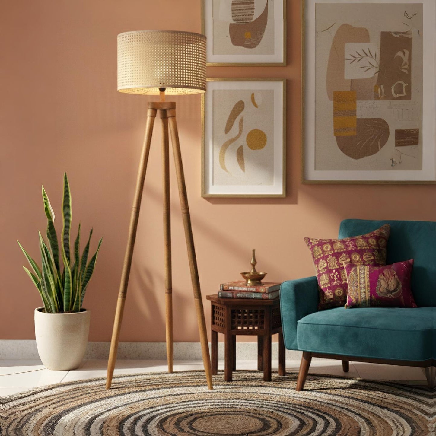 Earth Weave Rattan Floor Lamp