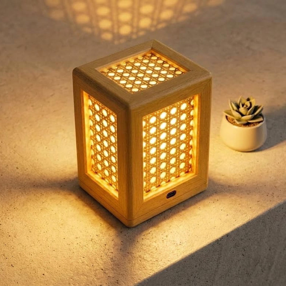 Lumi Rattan Wireless Table Lamp
