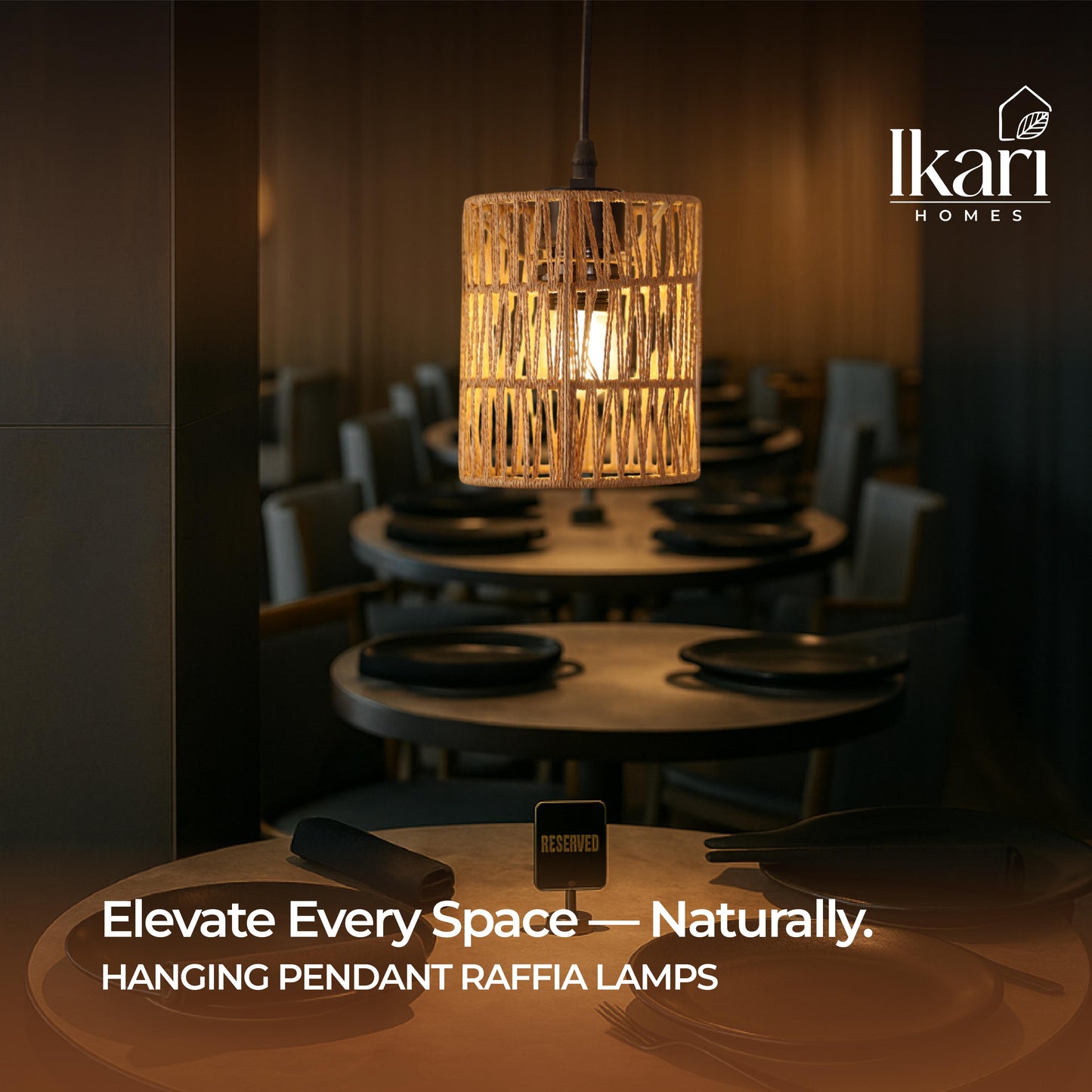 Raffia Zig Zag Pendant Lamp – Handwoven Elegance