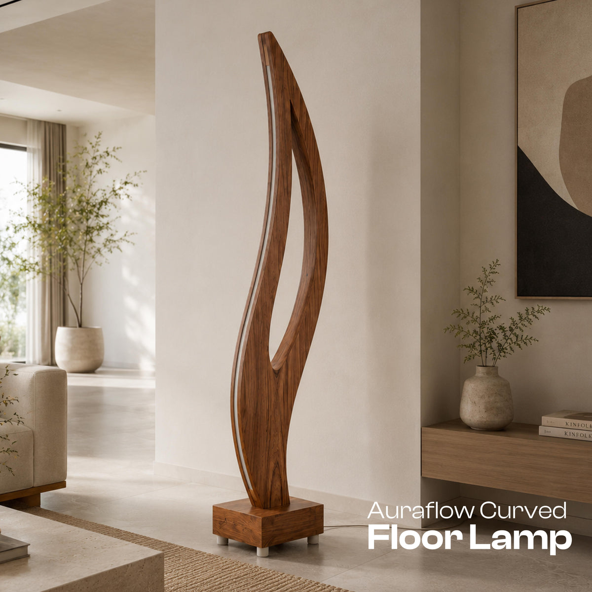 Aura Flow Curved Floor Lamp