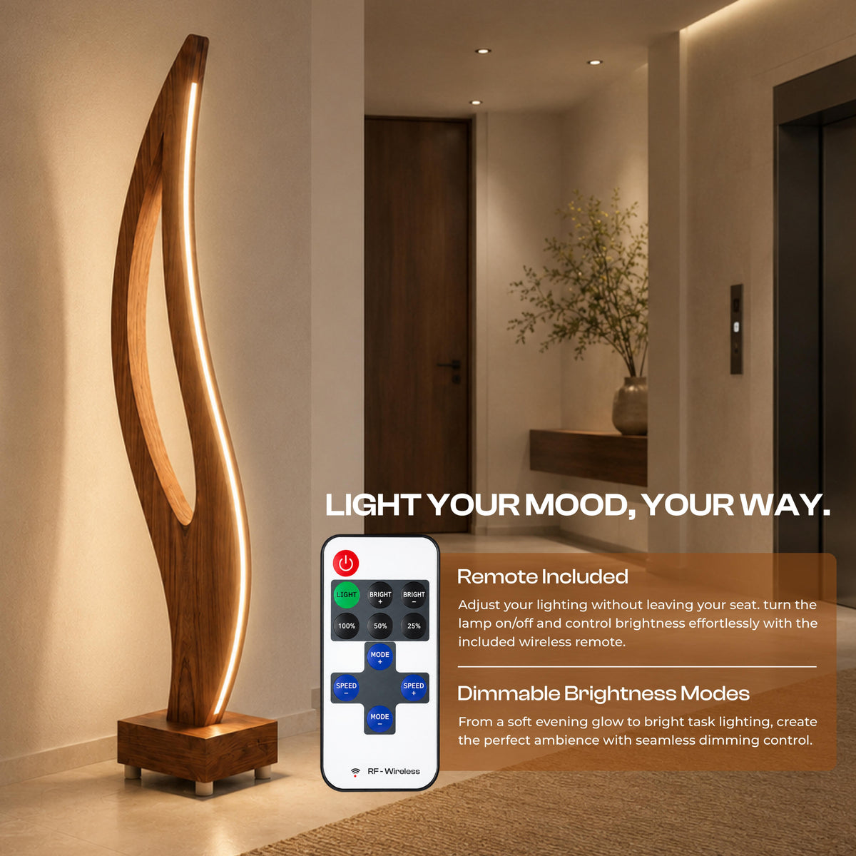 Aura Flow Curved Floor Lamp