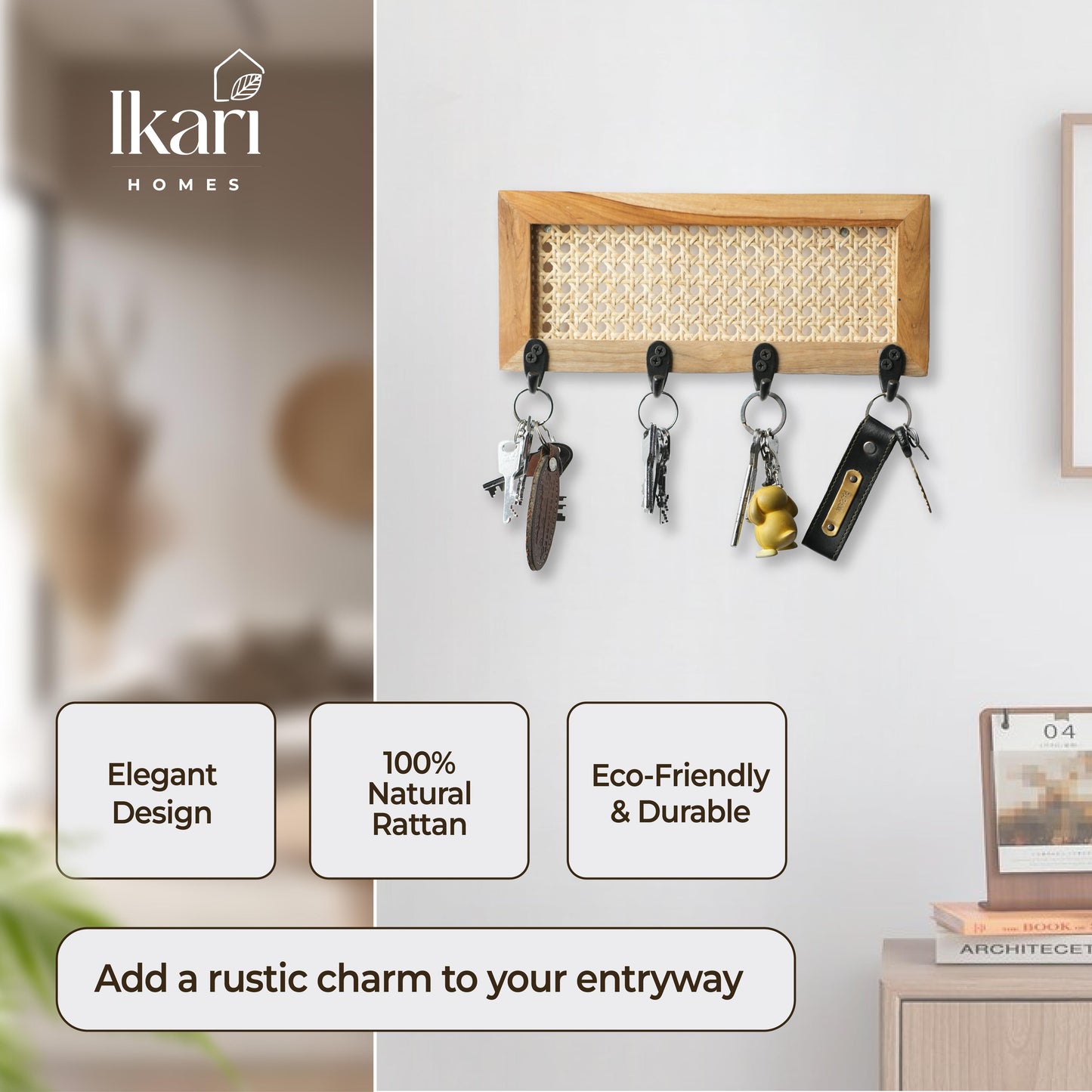 Rattan Cane Key Holder