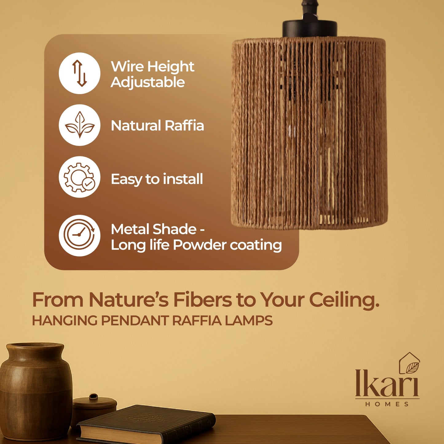 Raffia Haven Pendant – Handwoven Harmony