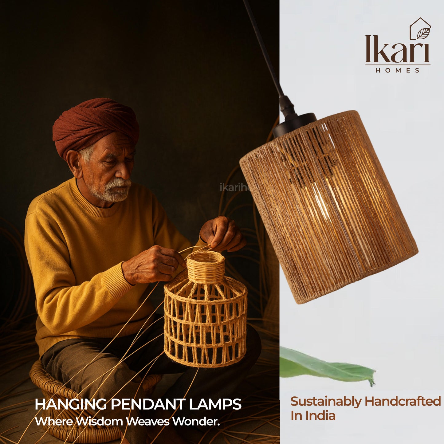 Raffia Haven Pendant – Handwoven Harmony