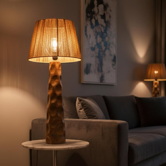 Vintage Raffia Floor Lamp – Woven by Nature, Rooted in Calm