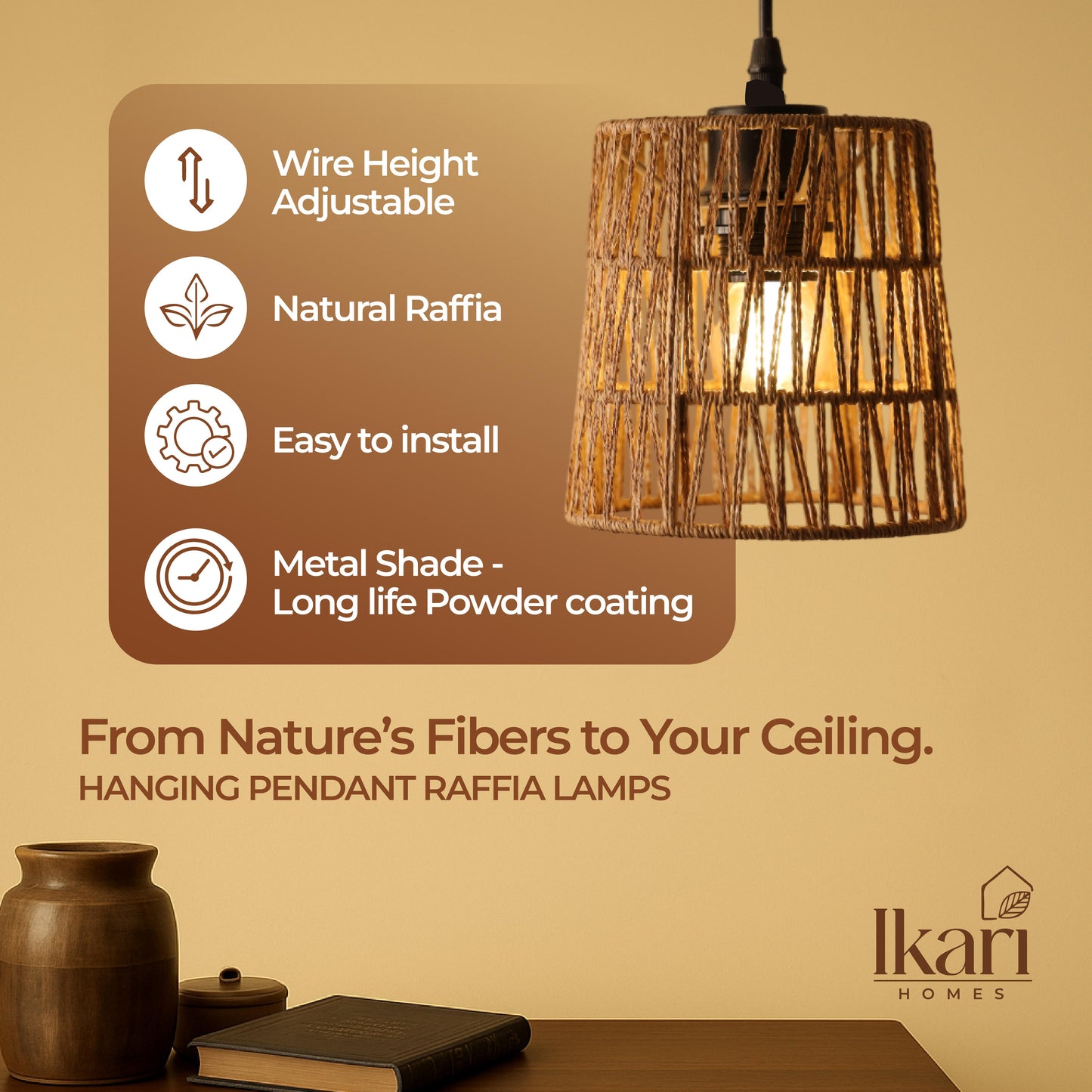 Zigzag Raffia Dome Hanging Lamp – Handwoven Geometry, Soft Radiance