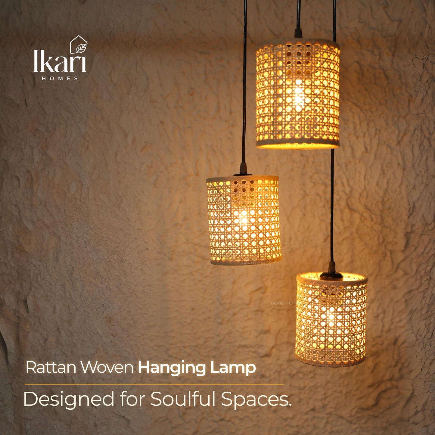 Rattan Woven Hanging Lamp Chandelier