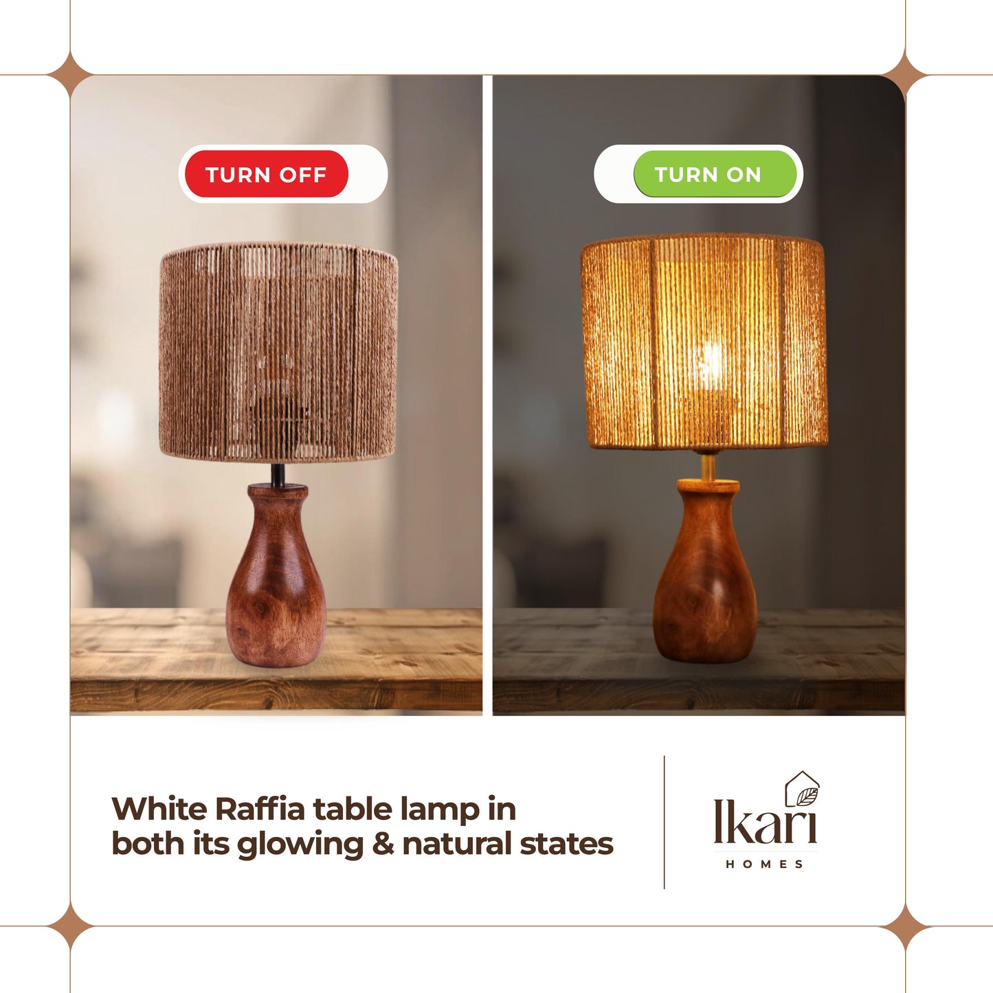 Twisted Raffia Lamp - Crafted in curls.