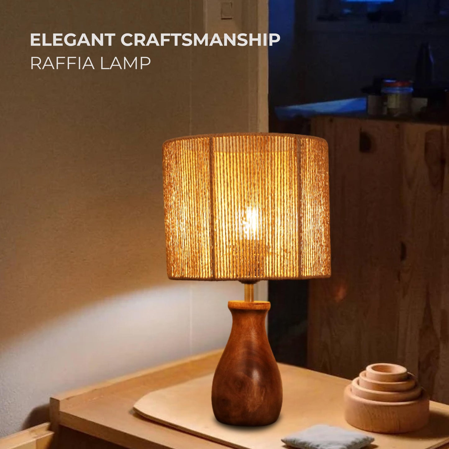 Twisted Raffia Lamp - Crafted in curls.