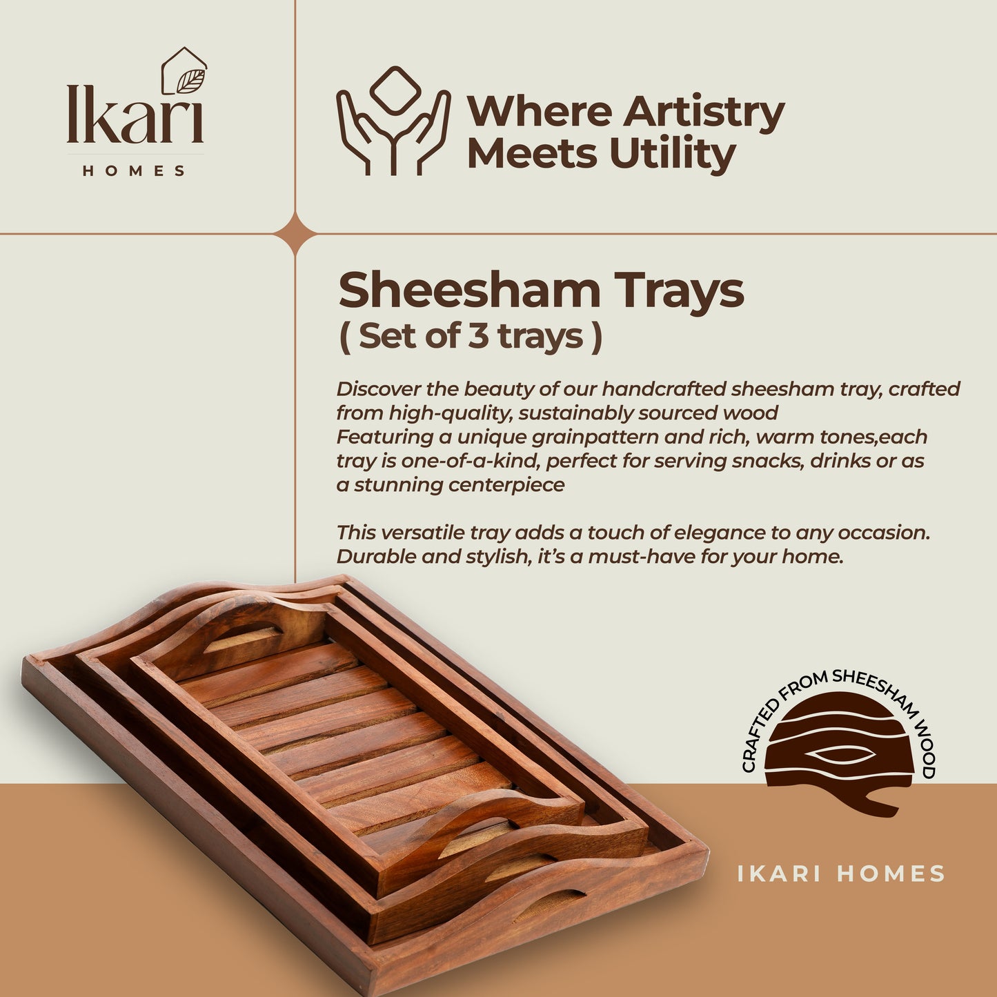 Handcrafted Premium Wooden Serving Trays