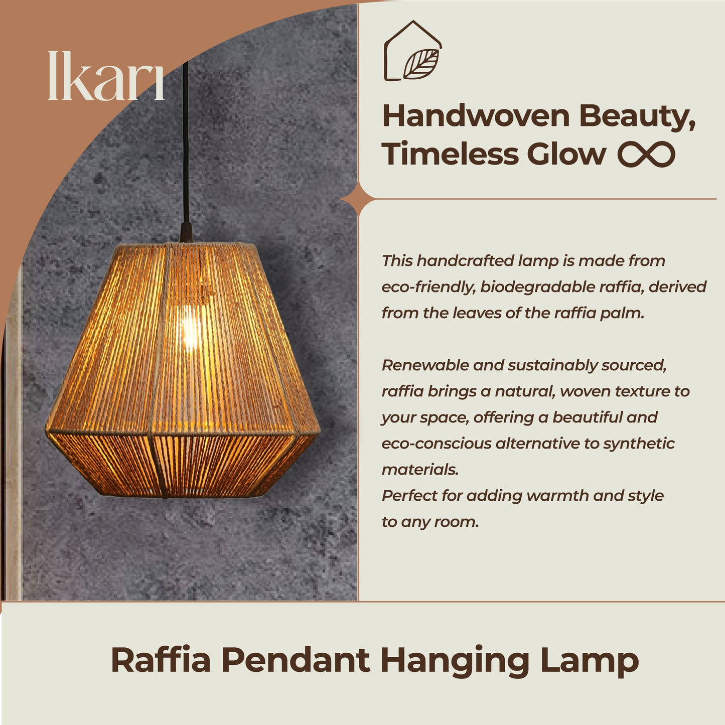Raffia Pendant Hanging Lamp