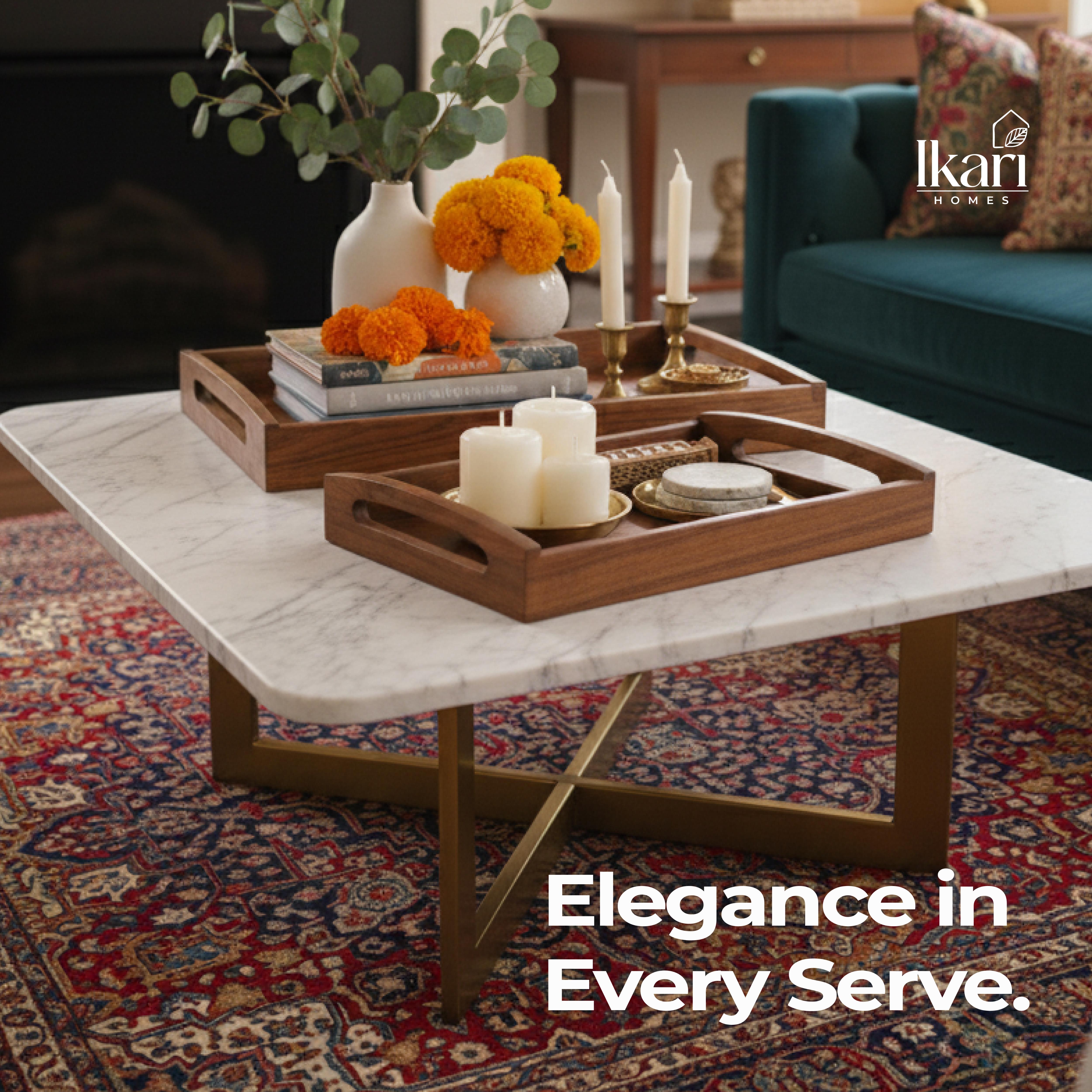 Dual Harmony Acacia Tray Set of 2