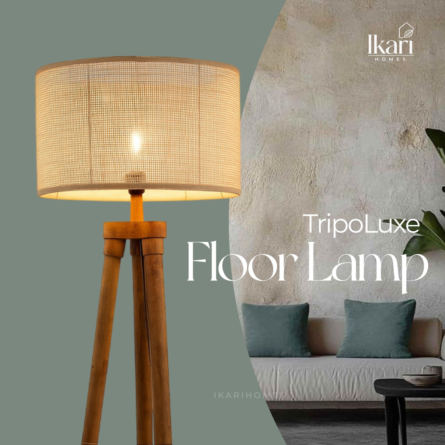 Tripoluxe Rattan Floor Lamp