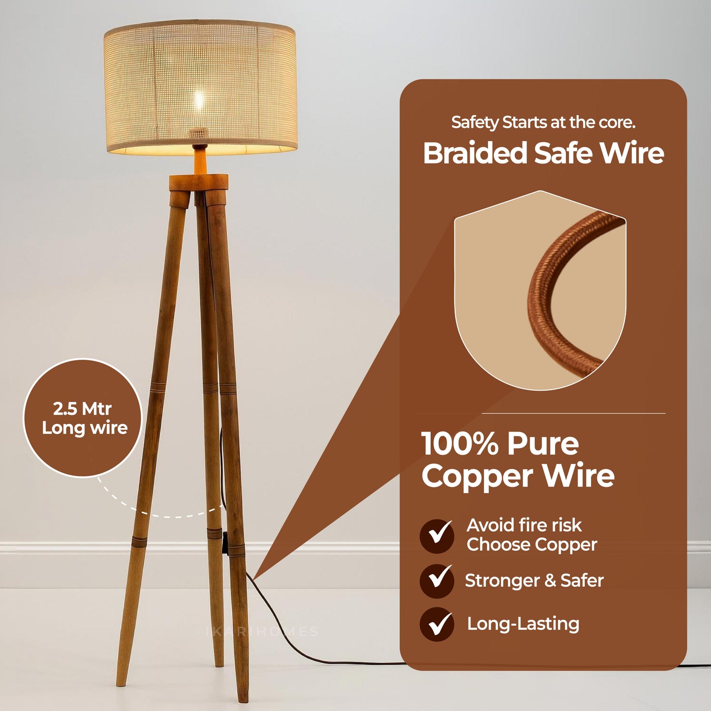 Tripoluxe Rattan Floor Lamp