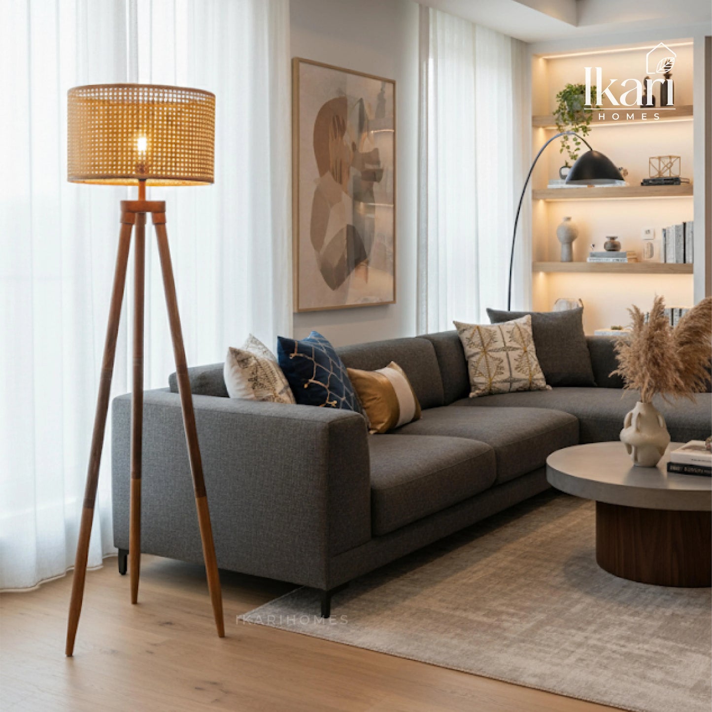 Tripoluxe Rattan Floor Lamp