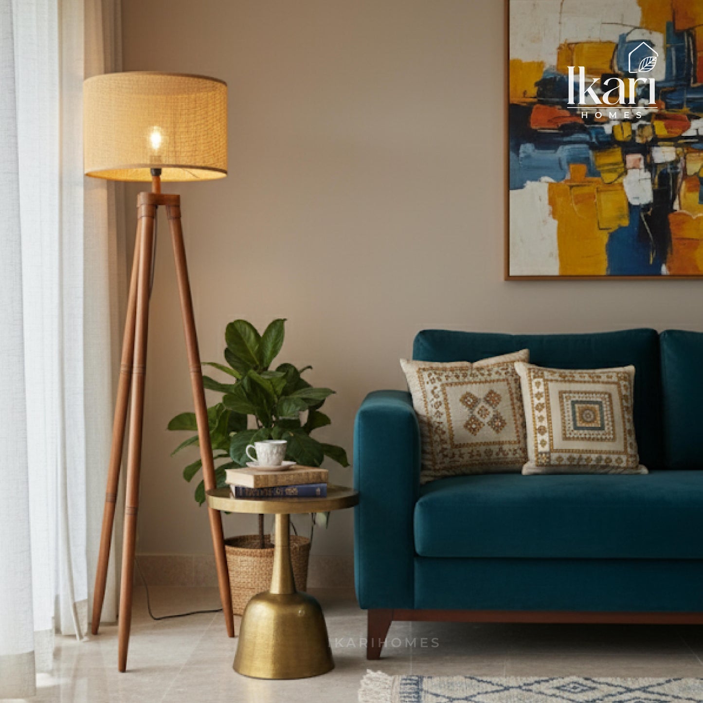 Tripoluxe Rattan Floor Lamp