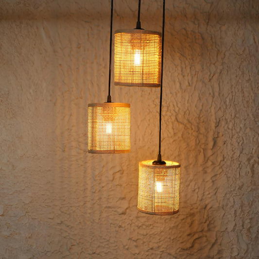 Twisted Rattan Woven Lamp
