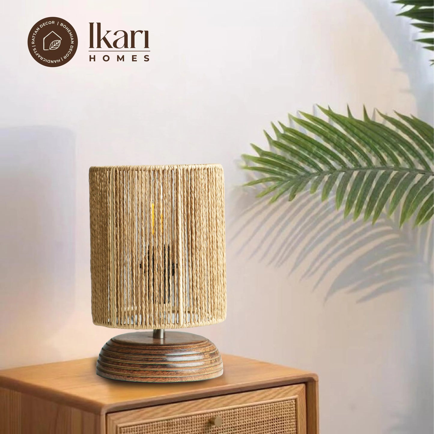Twisted Raffia Loom Lamp