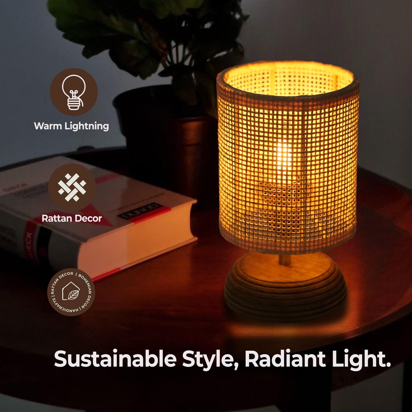 Rattan Mesh Loom Lamp