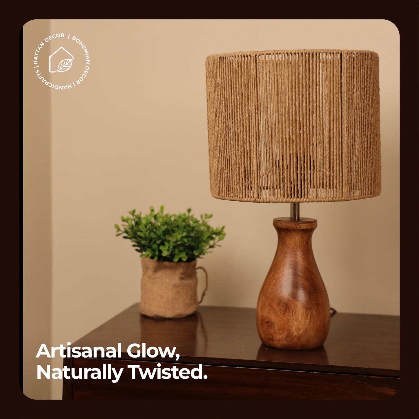 Twisted Raffia Lamp - Crafted in curls.