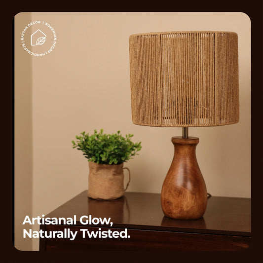 Twisted Raffia Lamp - Crafted in curls.