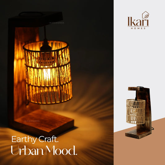 Zig Zag Rattan Table Lamp – Bold Weave, Soft Ambience