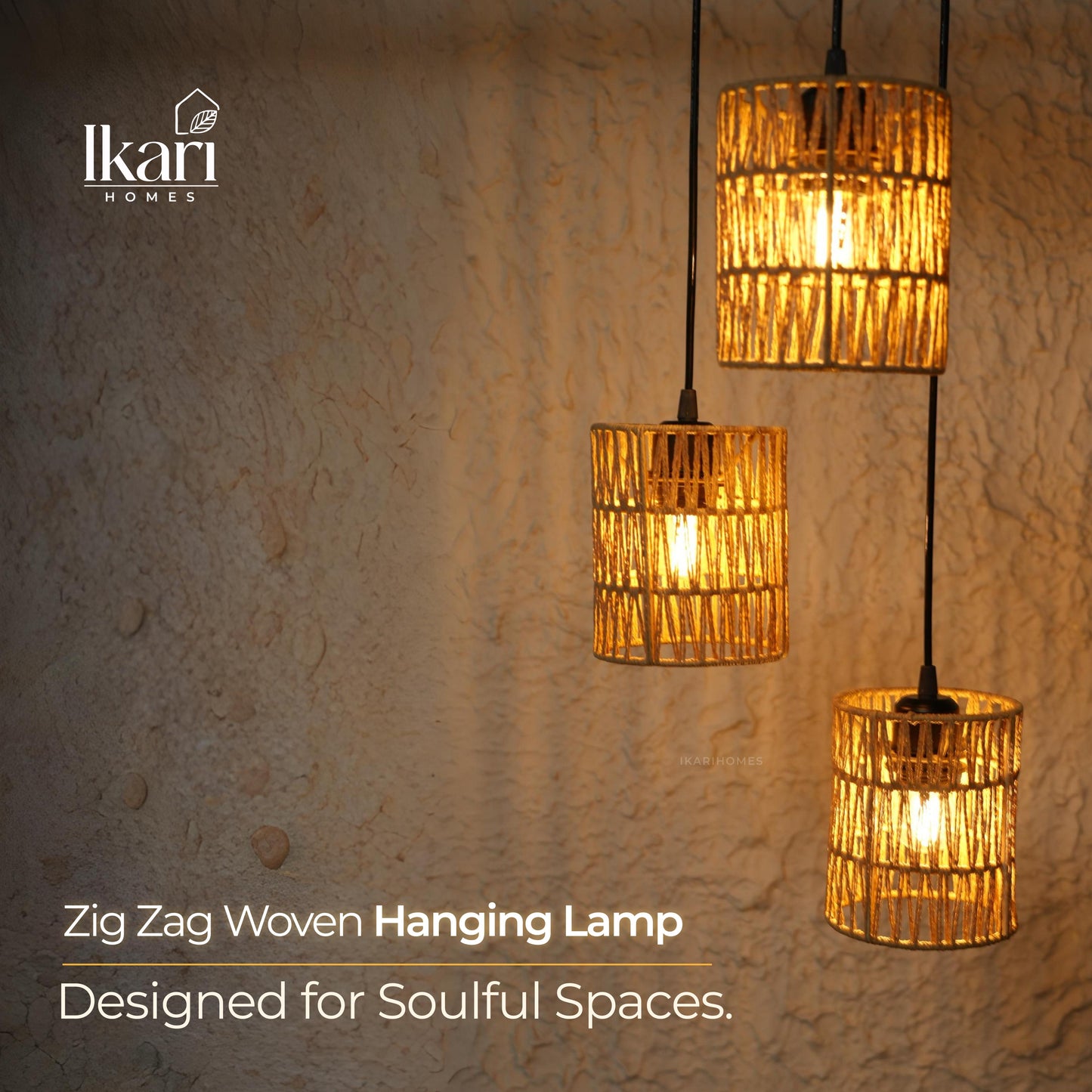 Zigzag Wave Woven Hanging Lamp Chandelier