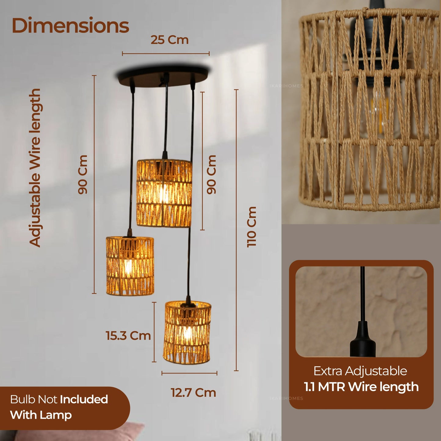 Zigzag Wave Woven Hanging Lamp Chandelier