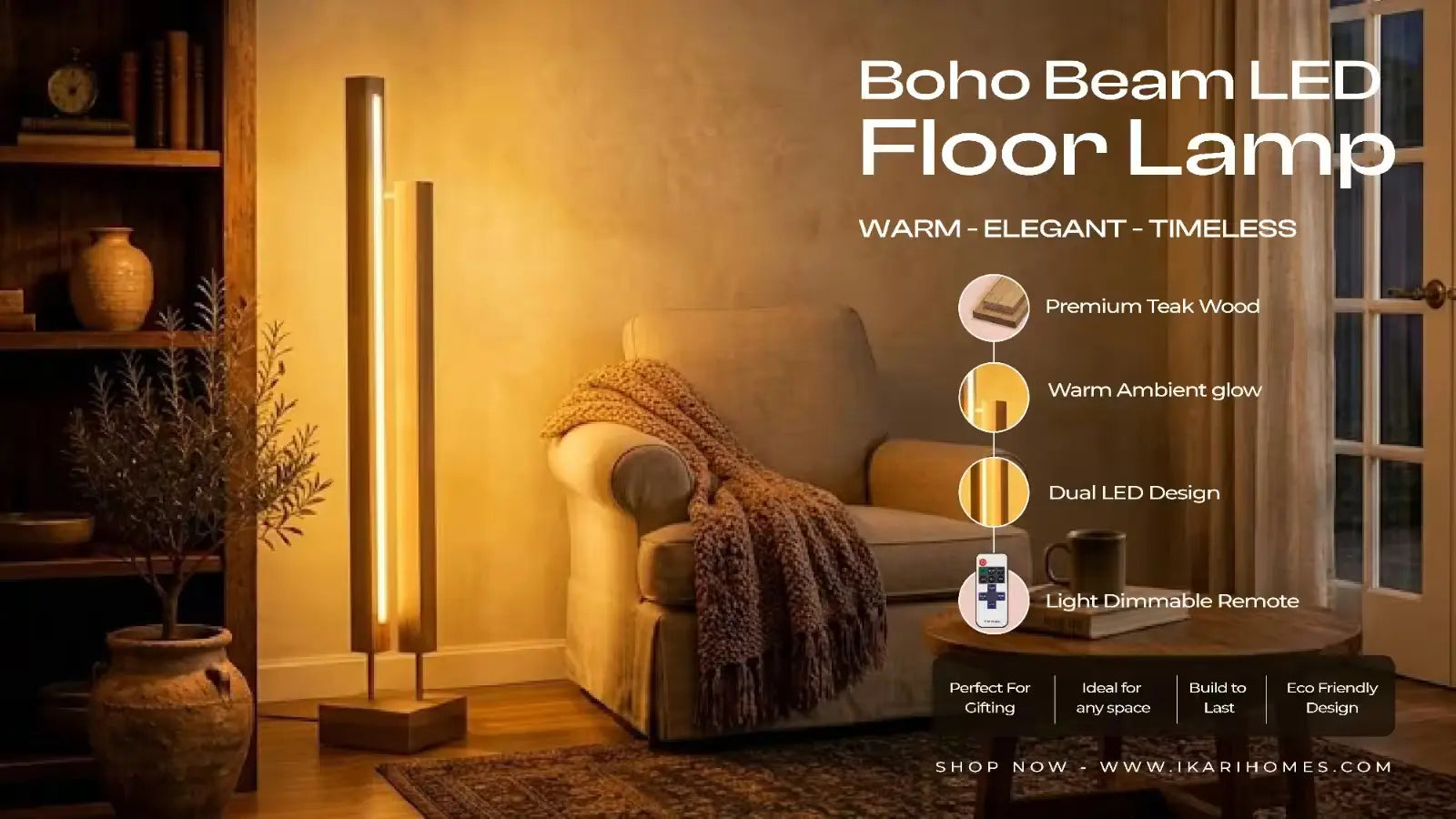 Boho Beam Led Floor Lamp