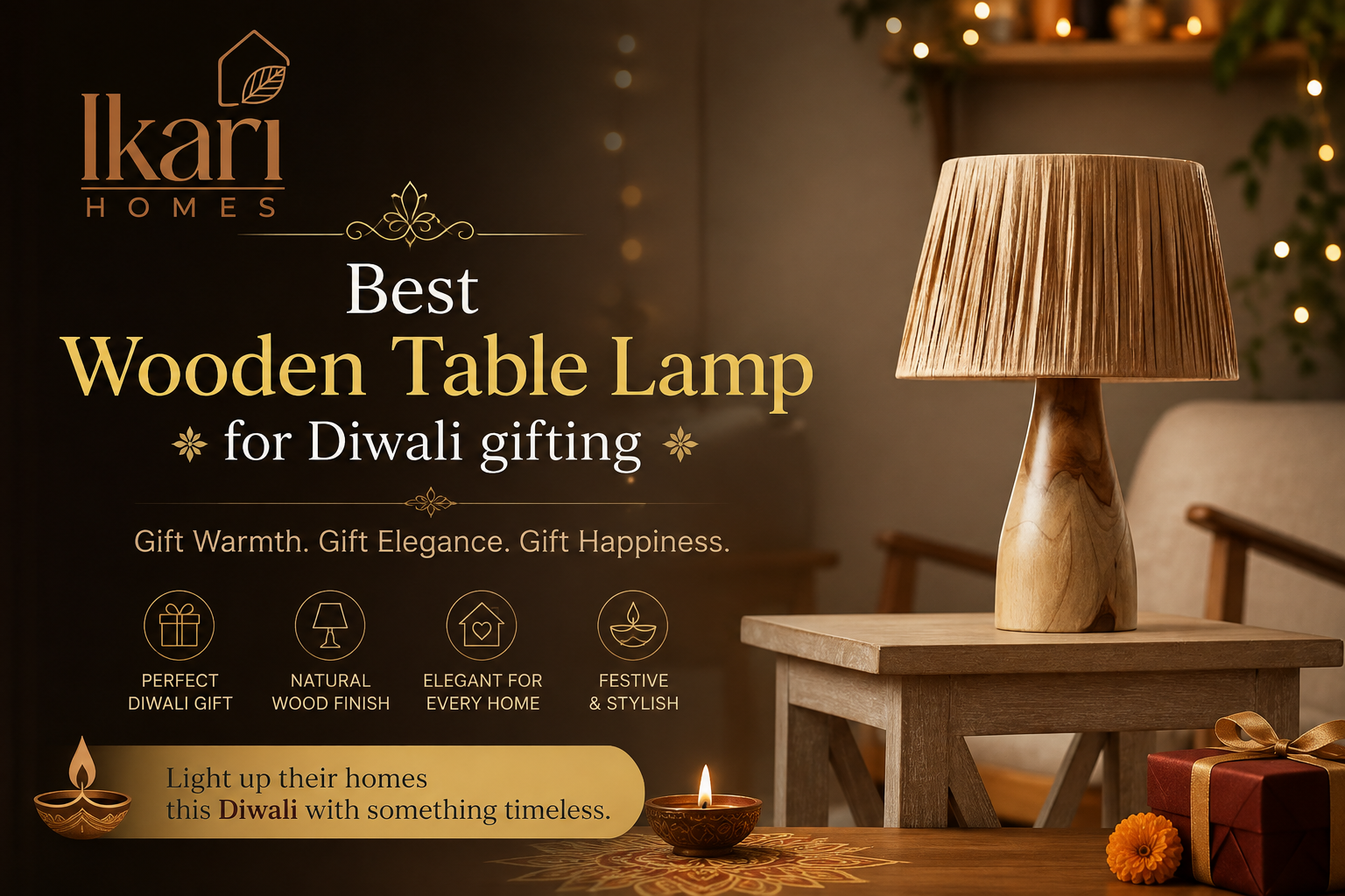 Best Wooden Table Lamp for Diwali gifting