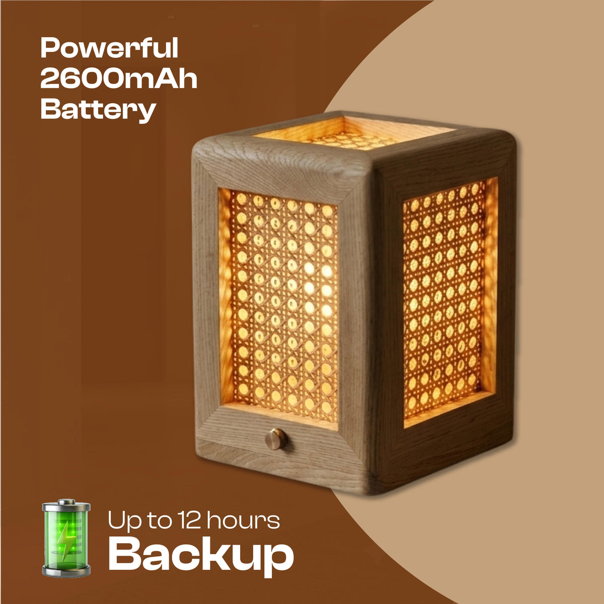 Lumi Rattan Wireless Table Lamp