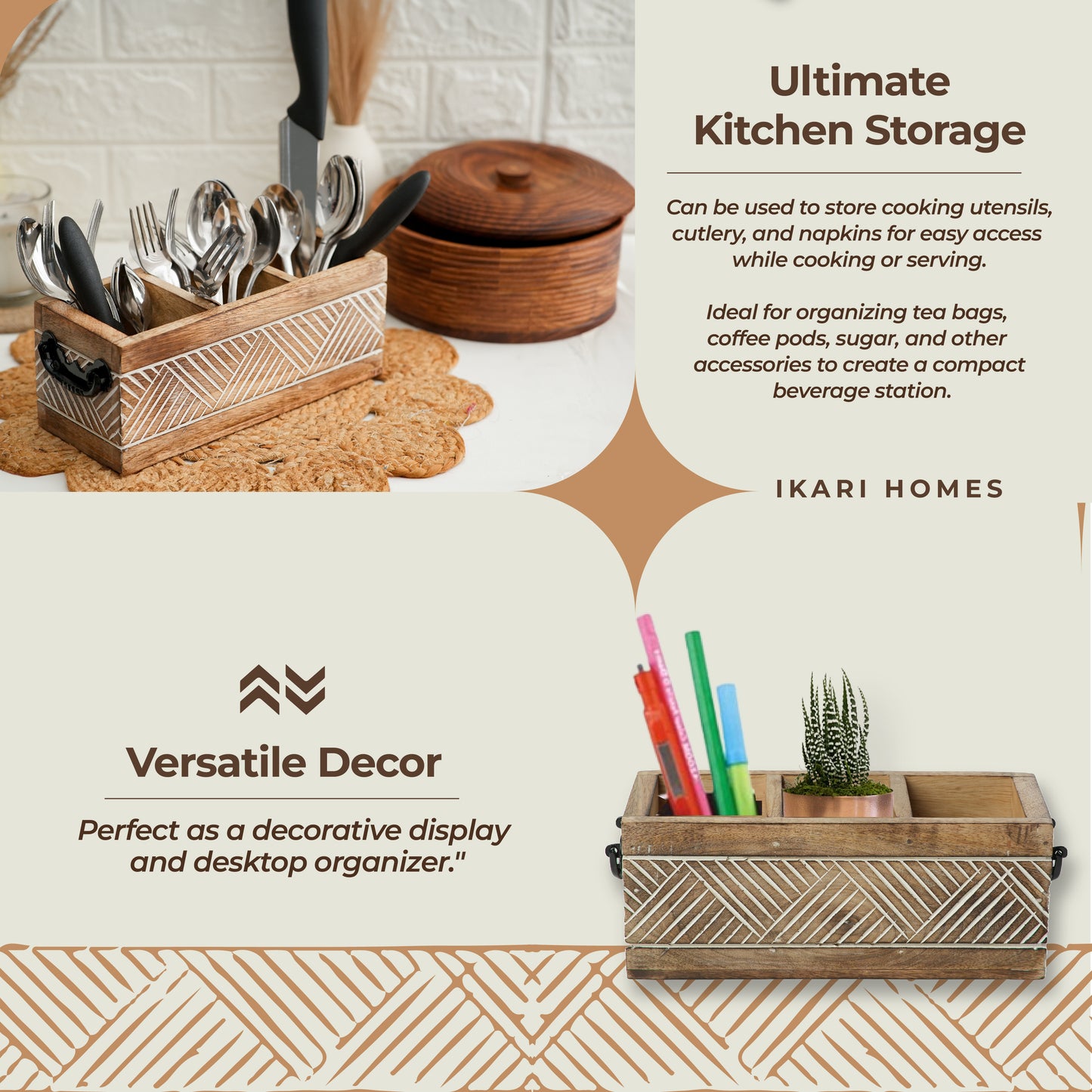 Wooden Antique Cutlery Holder