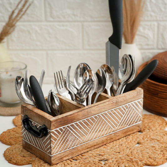 Wooden Antique Cutlery Holder