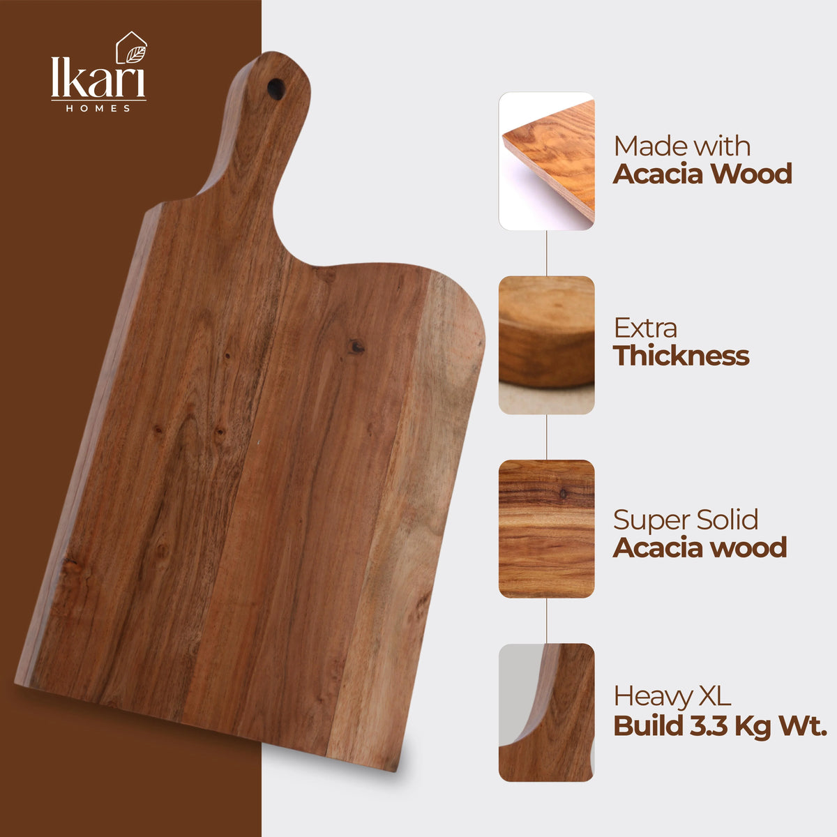 Chop Force Heavy Chopping Board - Washable with Acacia Wood