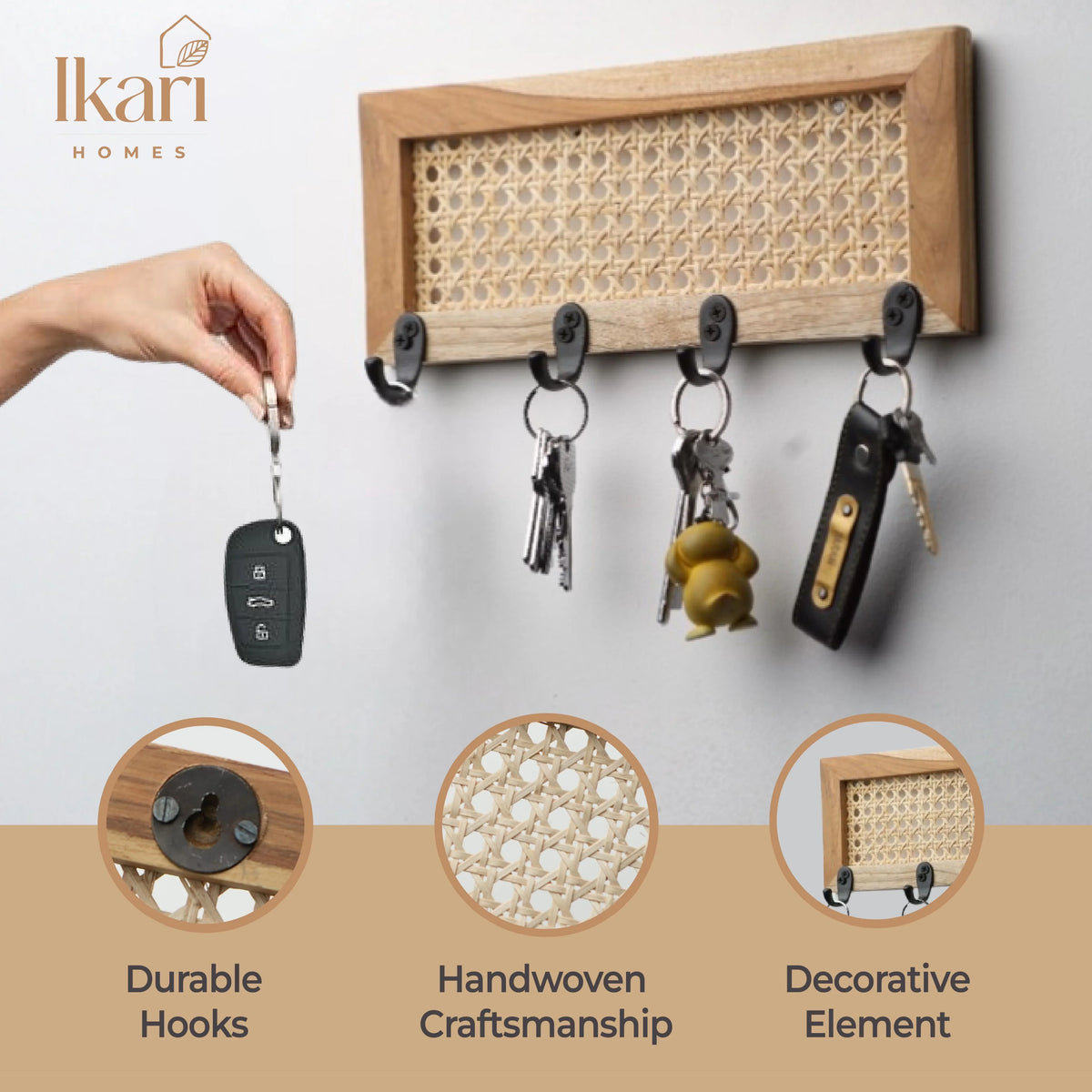 Rattan Cane Key Holder